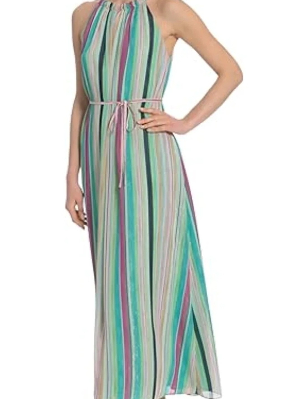 Maggy London Multicolor Stripe Maxi Dress